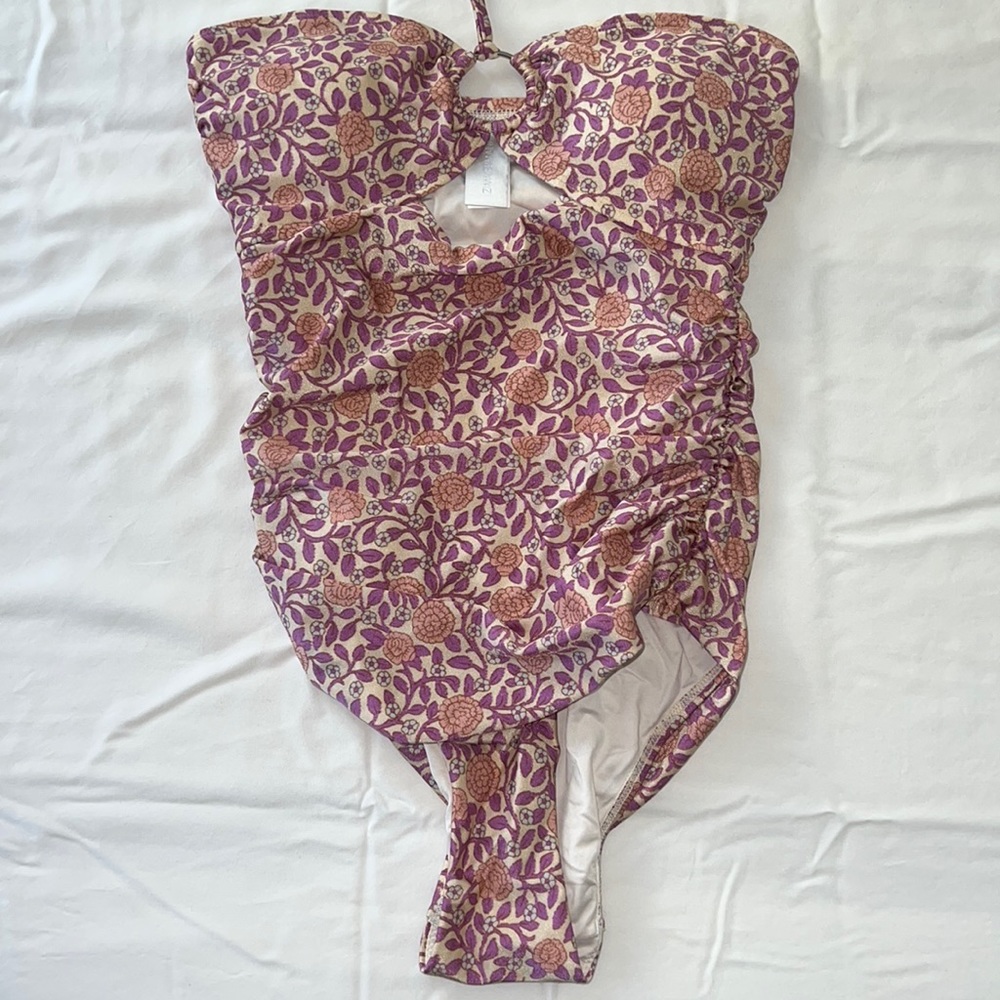 Zimmermann Purple and Pink Floral One-Piece Swimsuit